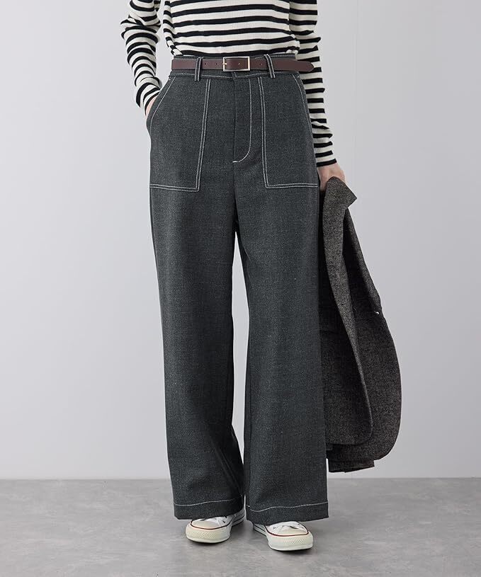 送料無料 ロペピクニック パンツ 38 ツイードベイカーパンツ パンツ レディース GDS54080 チャコール 新品 未使用拍卖