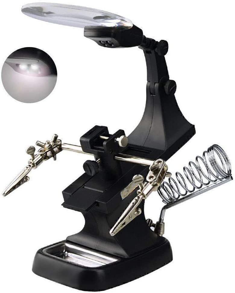 送料無料 はんだこて台 こて台 スタンドルーペ はんだホルダー LEDライト付き 新品 39 / 40拍卖