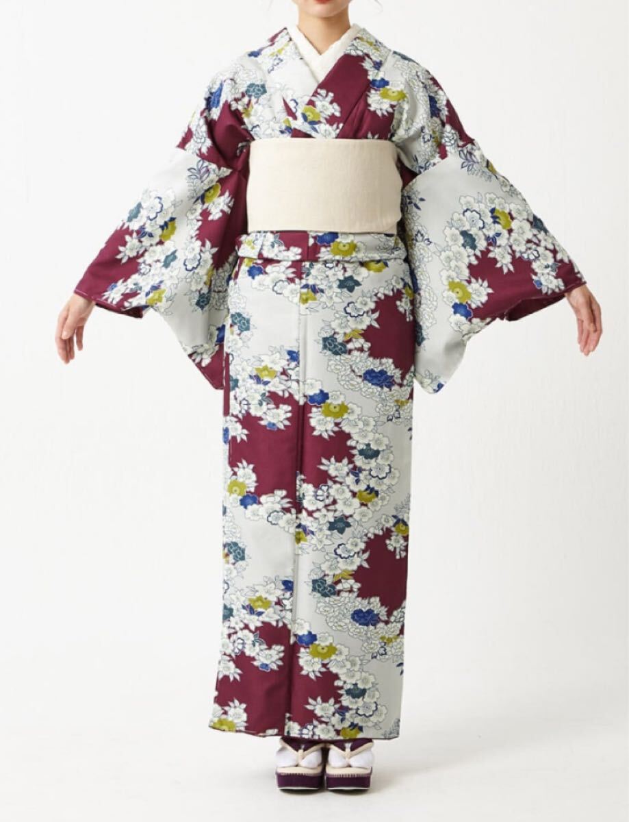 新品 ふりふ★アンティークカラー 流水に小花 きもの道楽 豆千代 撫松庵 拍卖