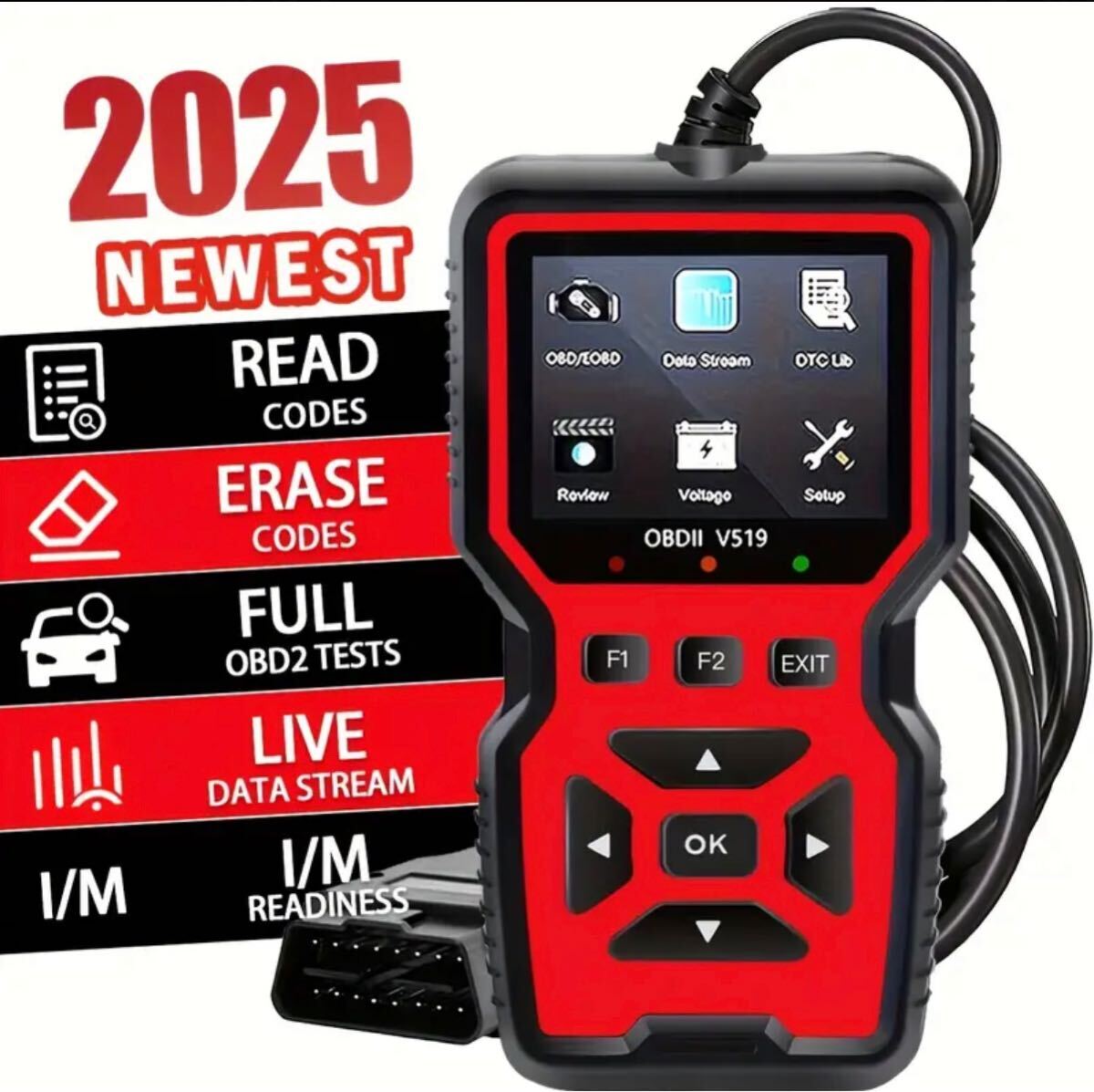 OBD2診断機 故障診断機 スキャナー 故障コード 警告灯消灯日本語設定済み拍卖