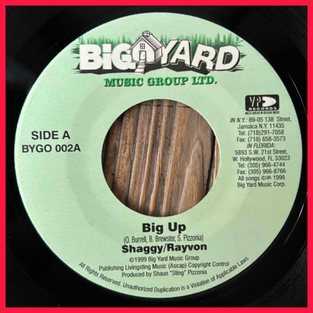 ★試聴!美盤!1992!鉄板/GAL Tune!Dancehall Classics!【Shaggy & Rayvon - Big Up】7inch Big Yard BYGO 002 US Reissue拍卖