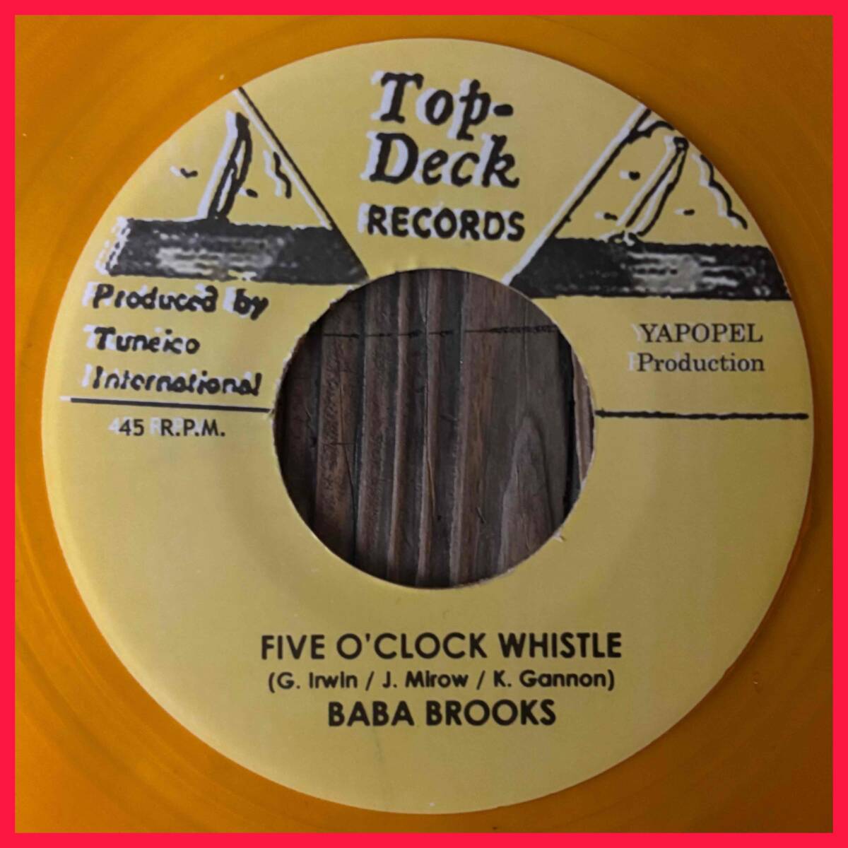 ★試聴!美盤!Top Deck Ska!イエロー盤【Baba Brooks - Five O'Clock Whistle / Al & The Vibrators - Money Or Love】7inch JA Reissue拍卖
