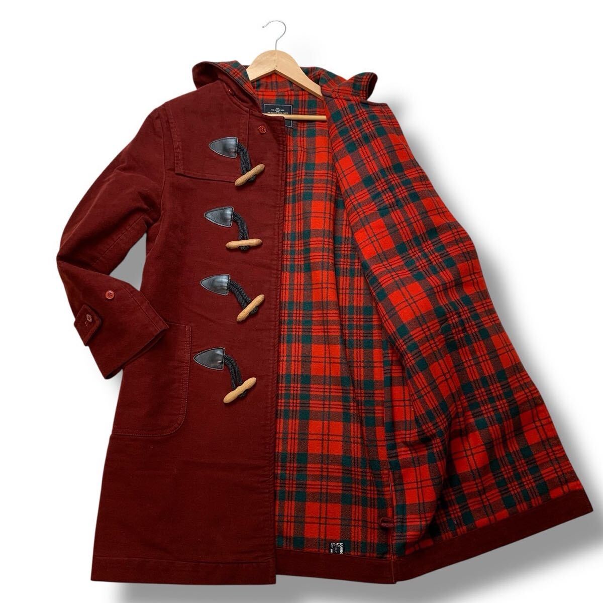 【美品】VAN JACKET ヴァンヂャケット ダッフルコート ロングコート メンズ アウター 裏地チェック レッド Mサイズ位拍卖