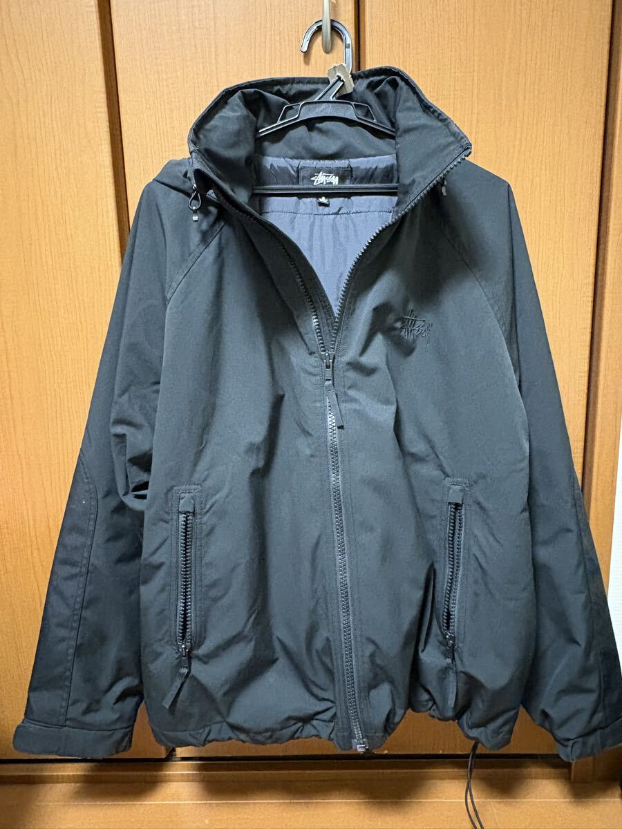 ステューシー STUSSY ナイロンジャケット パーカー ジャケット 黒 ダウンジャケット Sサイズ拍卖