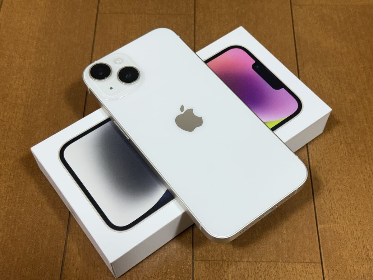 iPhone 14 128GB スターライト SIM フリー バッテリー 99%拍卖