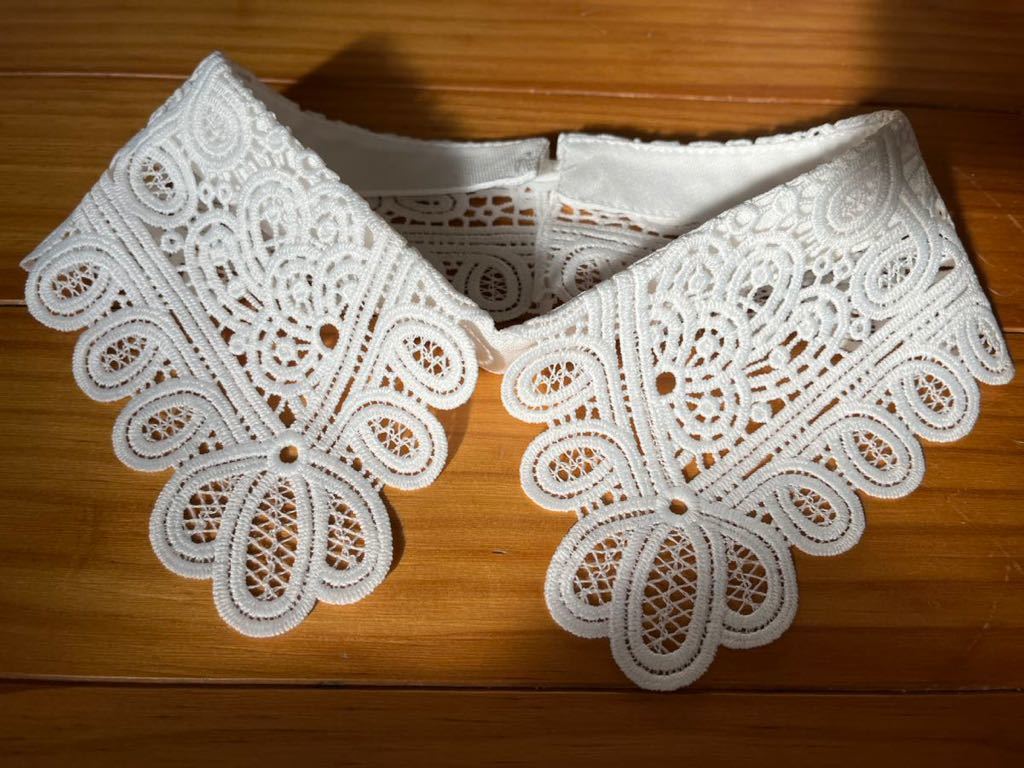 付け襟 白 レース つけ襟 セーター トレーナーに おしゃれ 新品 つけえり拍卖