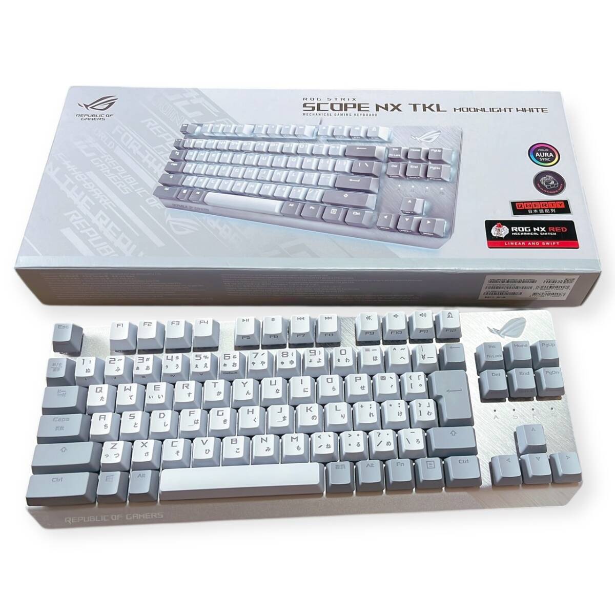 ASUS ゲーミングキーボード ROG Strix Scope NX TKL Moonlight White メカニカル 有線 日本語配列 ROG-NXスイッチ拍卖