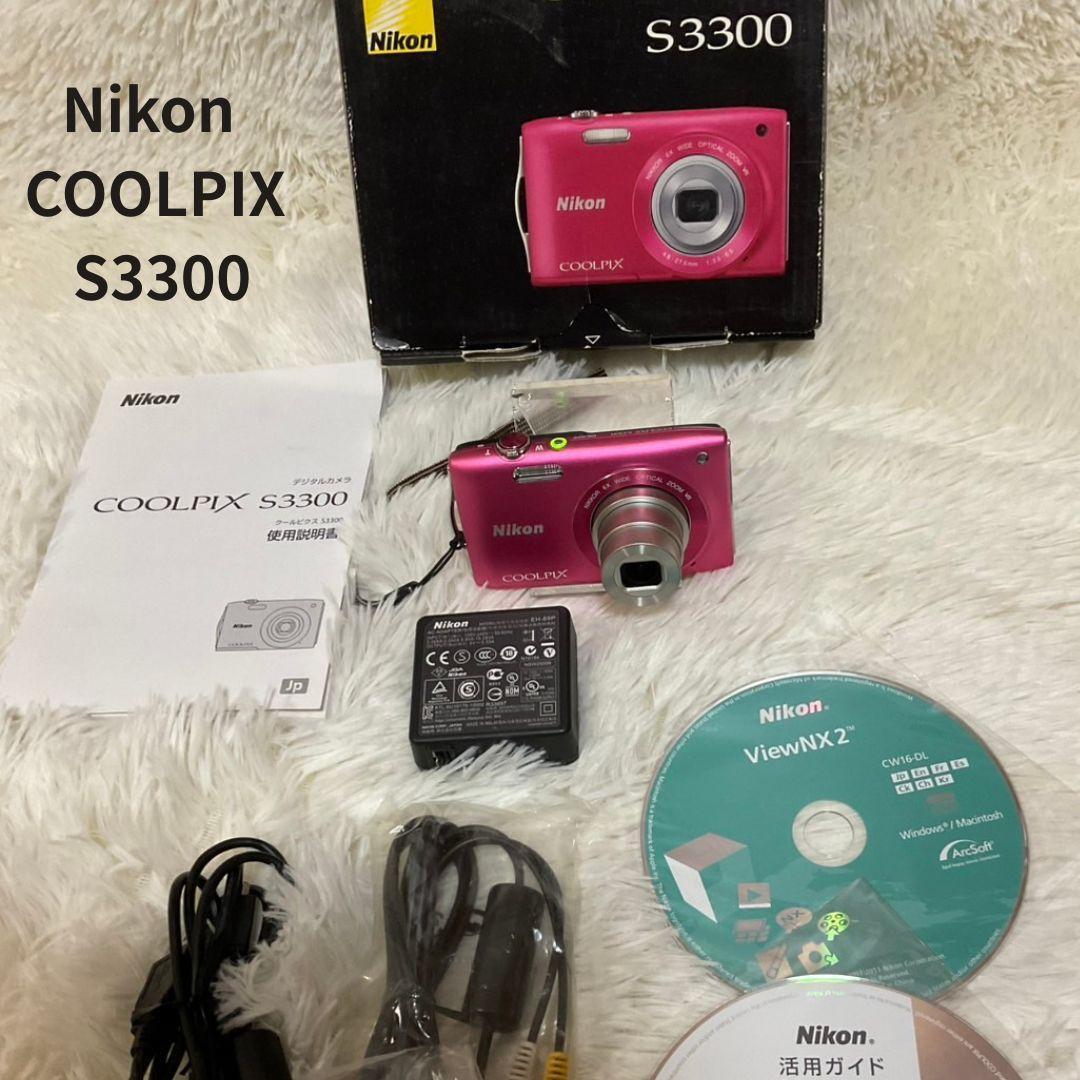 【美品 簡易動作確認済】Nikon COOLPIX S3300 かわいい ピンク デジタルカメラ コンパクトデジタルカメラ ニコン 箱付き拍卖