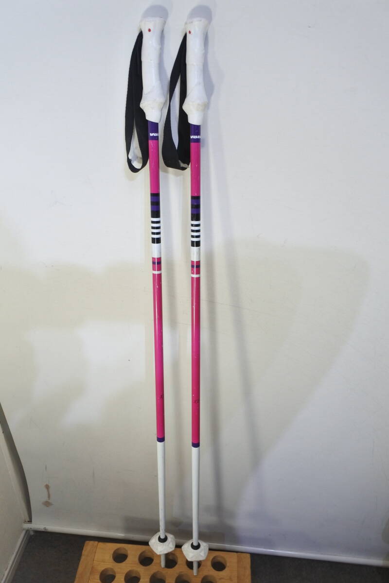 【KSD/R/10】 VOLKL/フォルクル・スキー用ストック(ポール)素材アルミ 106cm実測 (グリップ含む)ユースド 傷あり拍卖