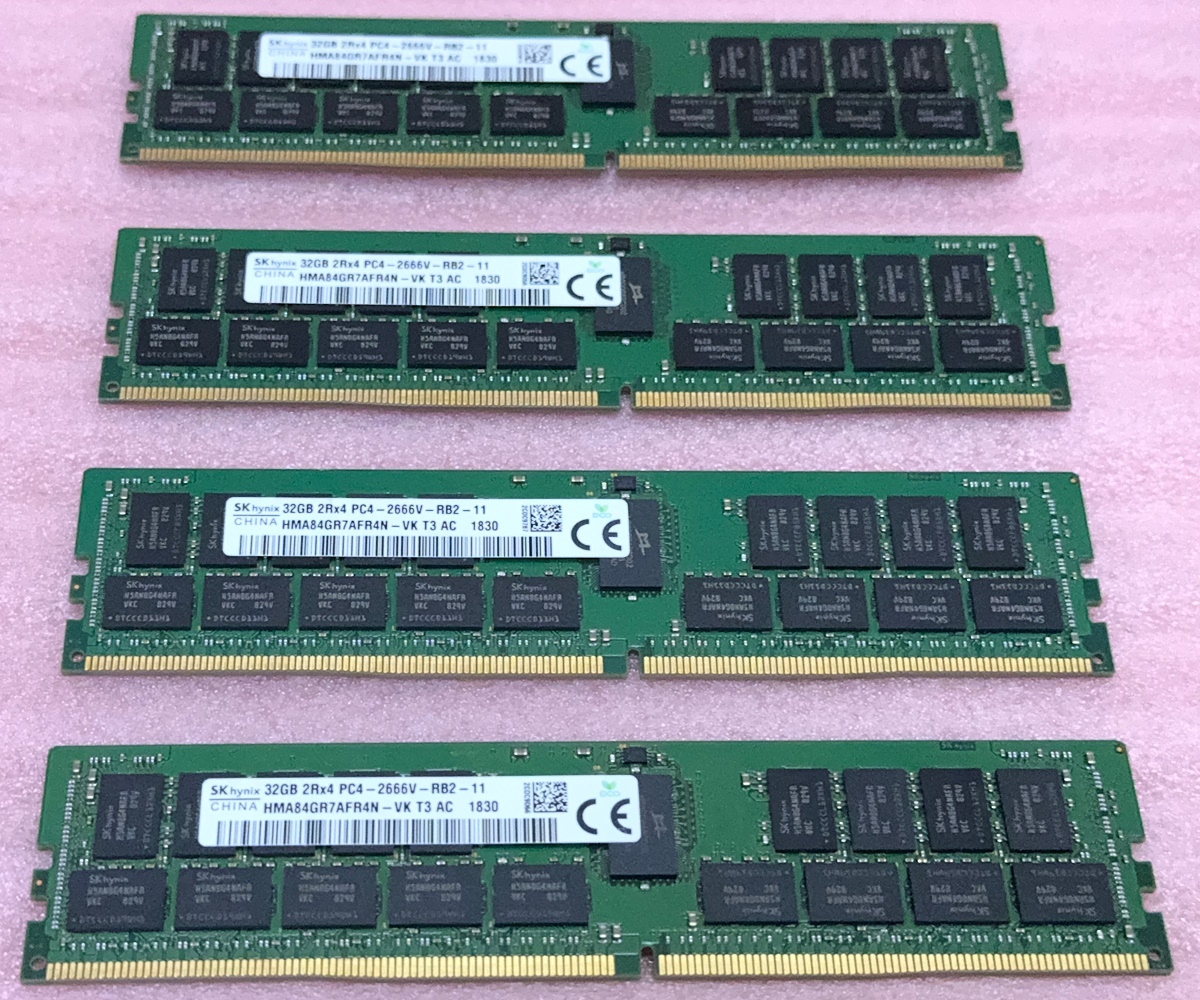 ∠SK hynix HMA84GR7AFR4N-VK 4枚セット - PC4-21300/DDR4-2666/PC4-2666V ECC REG/Registered 288Pin DDR4 RDIMM 128GB(32GB x4) 動作品拍卖
