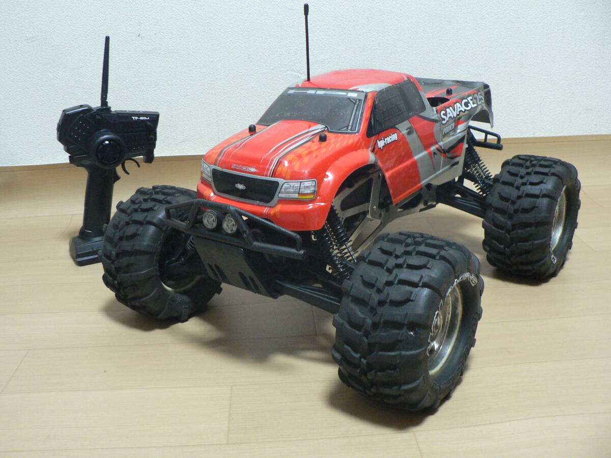 1/8エンジンカー動作品【サベージSS】ナイトロスター25エンジン・2速ミッション・メカ搭載済・プロポ付き拍卖