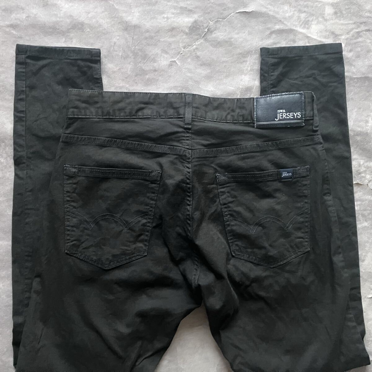 サイズ M エドウィン EDWIN 軽量 春夏 ジャージーズ No.ER122C ブラック テーパード 黒 ストレッチ 日本製 MADE IN JAPAN 麻 綿 混合 g9拍卖