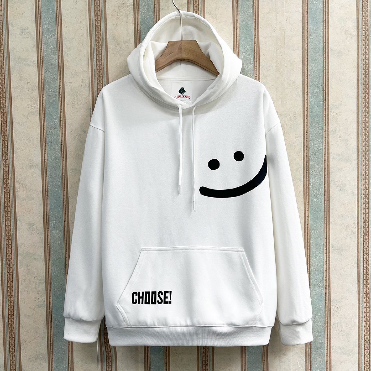 人気 定価4万 FRANKLIN MUSK・アメリカ・ニューヨーク発 パーカー ソフト オシャレ ゆったり 笑顔 英字柄 トップス スウェット サイズ2拍卖