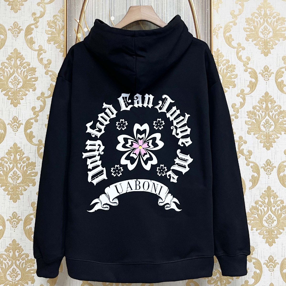 人気EU製&定価4万◆UABONI*Paris*パーカー*フランス*パリ発◆エジプト綿100% ソフト 保温 花柄 桜柄 カジュアル スウェット L/48拍卖