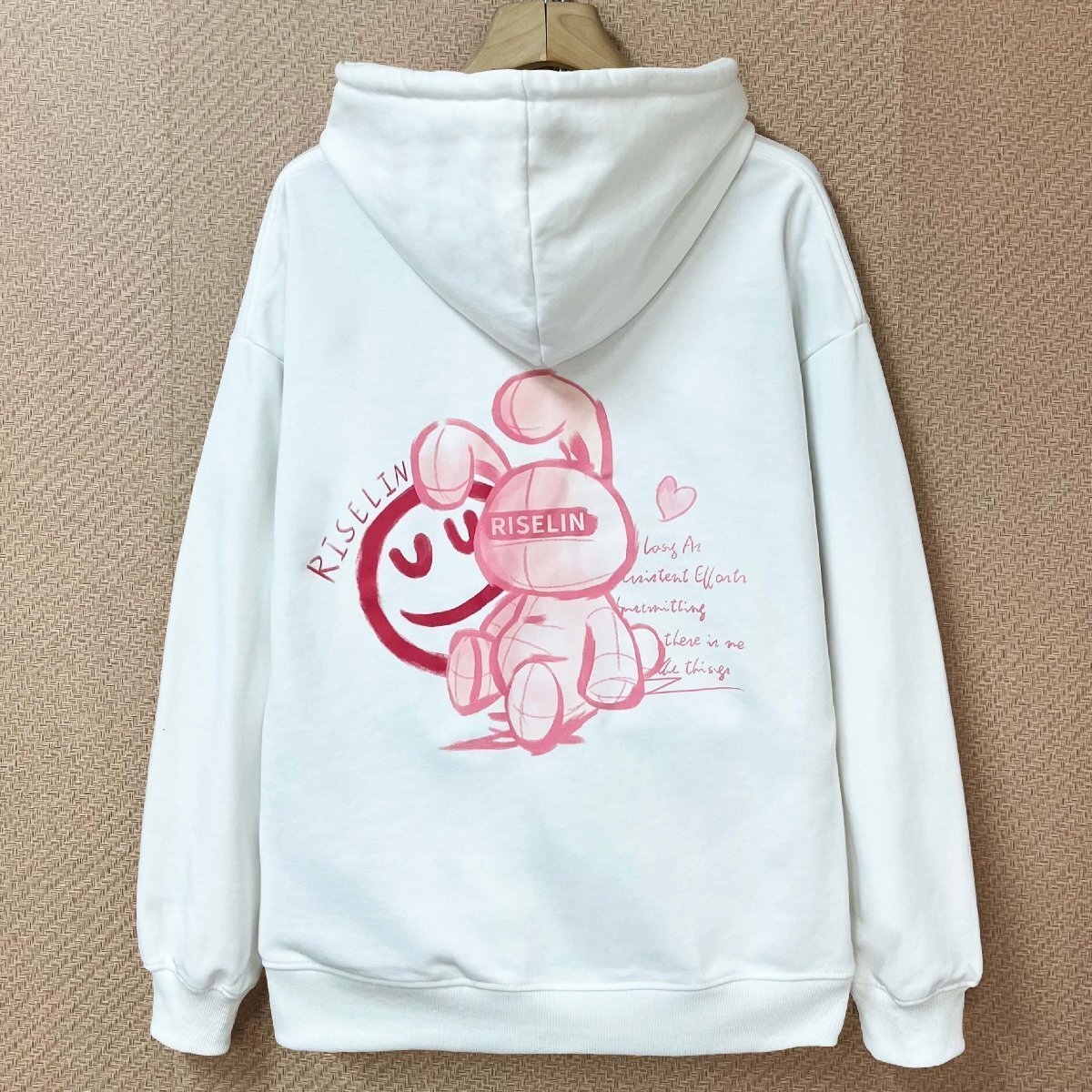 上品ヨーロッパ製※定価4万◆ブルガリア発※RISELIN パーカー 綿100% 快適 ウサギ 可愛い スウェット トップス 男女兼用 日常着 秋冬 L/48拍卖