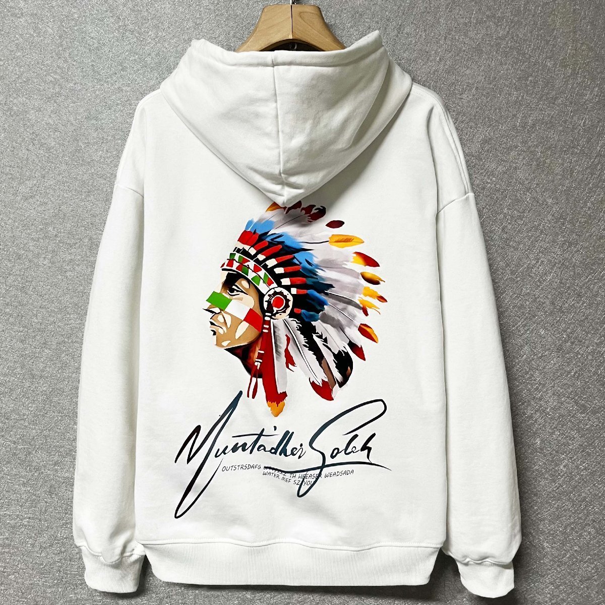 上級・パーカー 定価4万◆Emmauela・イタリア・ミラノ発◆エジプト綿100% ソフト INDIANS ゆったり トレーナー トップス 長袖 秋冬 2XL/52拍卖