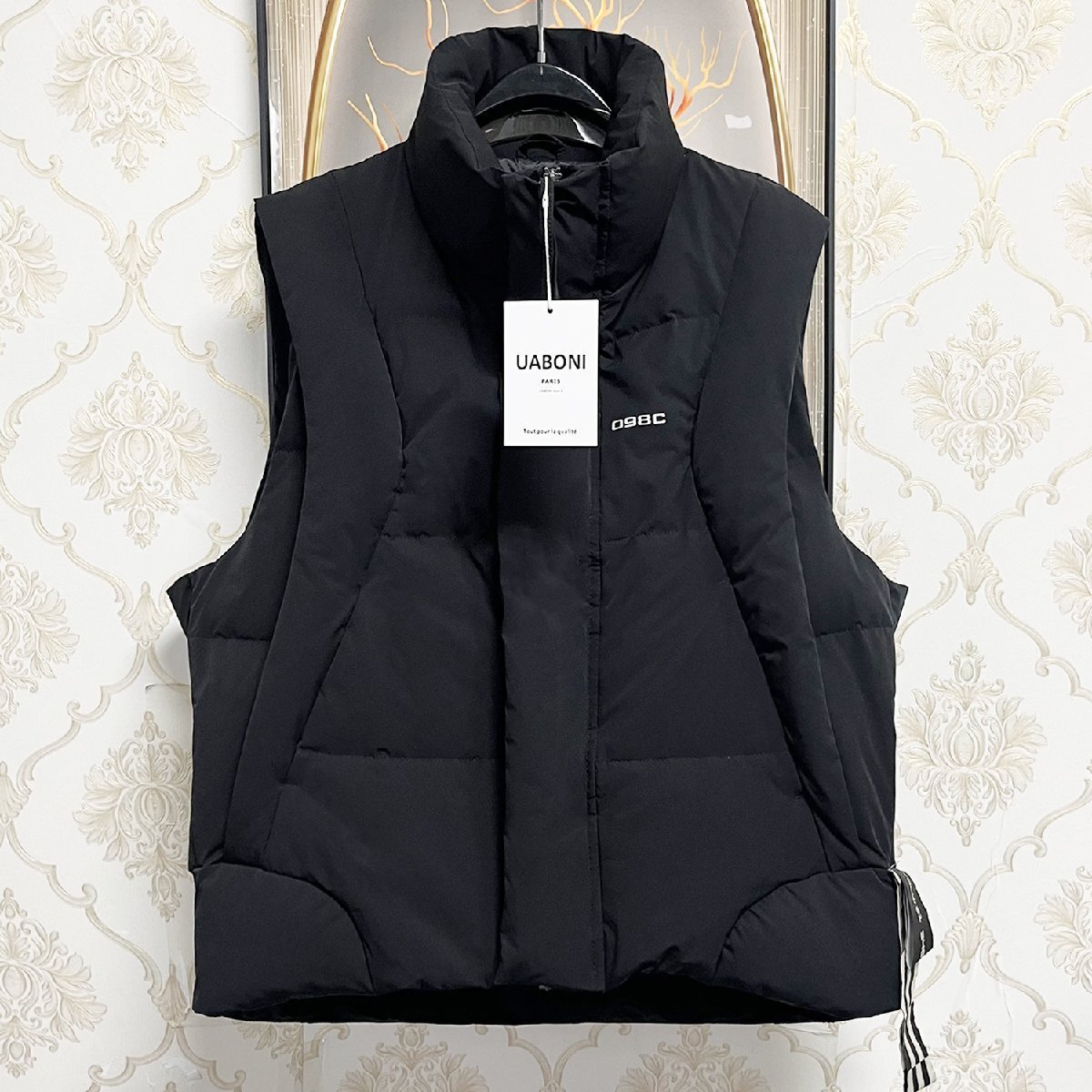高級EU製&定価8万◆UABONI*Paris*ダウンベスト*ユアボニ*パリ発◆ダックダウン90% 保温 軽量 無地 アウター 袖なし ジャケット 秋冬 XL/50拍卖
