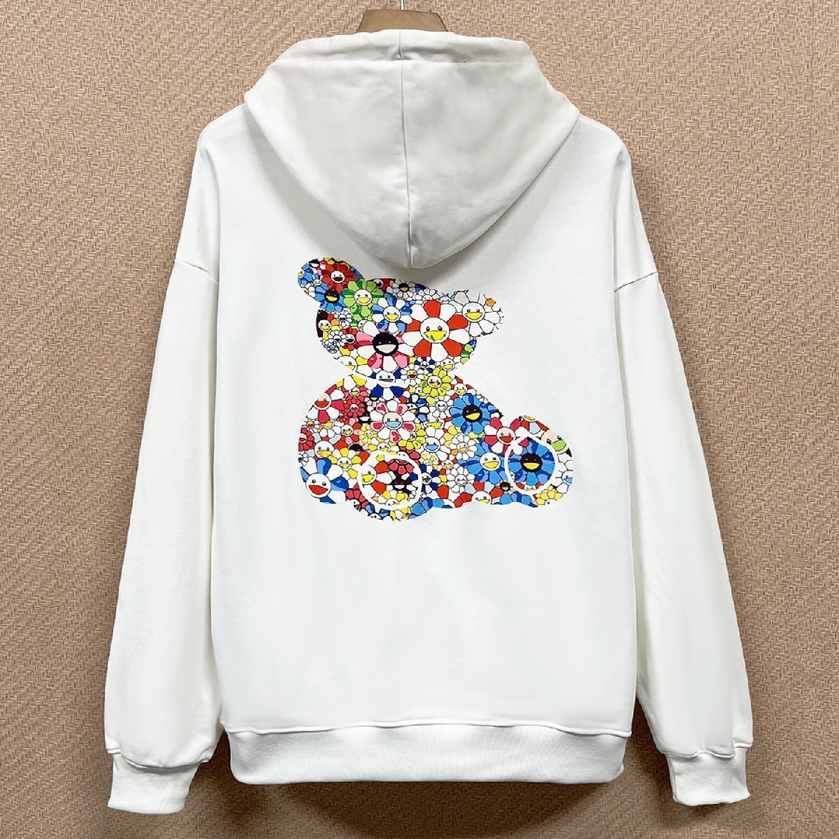 個性ヨーロッパ製※定価4万◆ブルガリア発※RISELINパーカー 綿100% 保温 クマ 花柄 ゆったり カラフル スウェット 通勤 通学 冬 XL/50拍卖