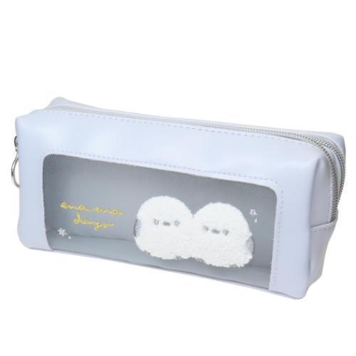 @【即決】▽2ポケットBOXペンポーチ▽ クーリア ペンケース 筆箱 シマエナガ 動物 かわいい ブルー 水色 刺繍 新学期 学校 // 93105拍卖