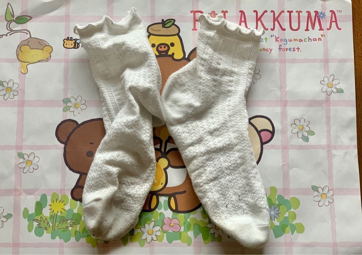 【中古】白ショートソックス 履き口フリルタイプ ☆かわいい系 レディース靴下 ☆ 中古品 USED ECO 整理品 Hc済…拍卖