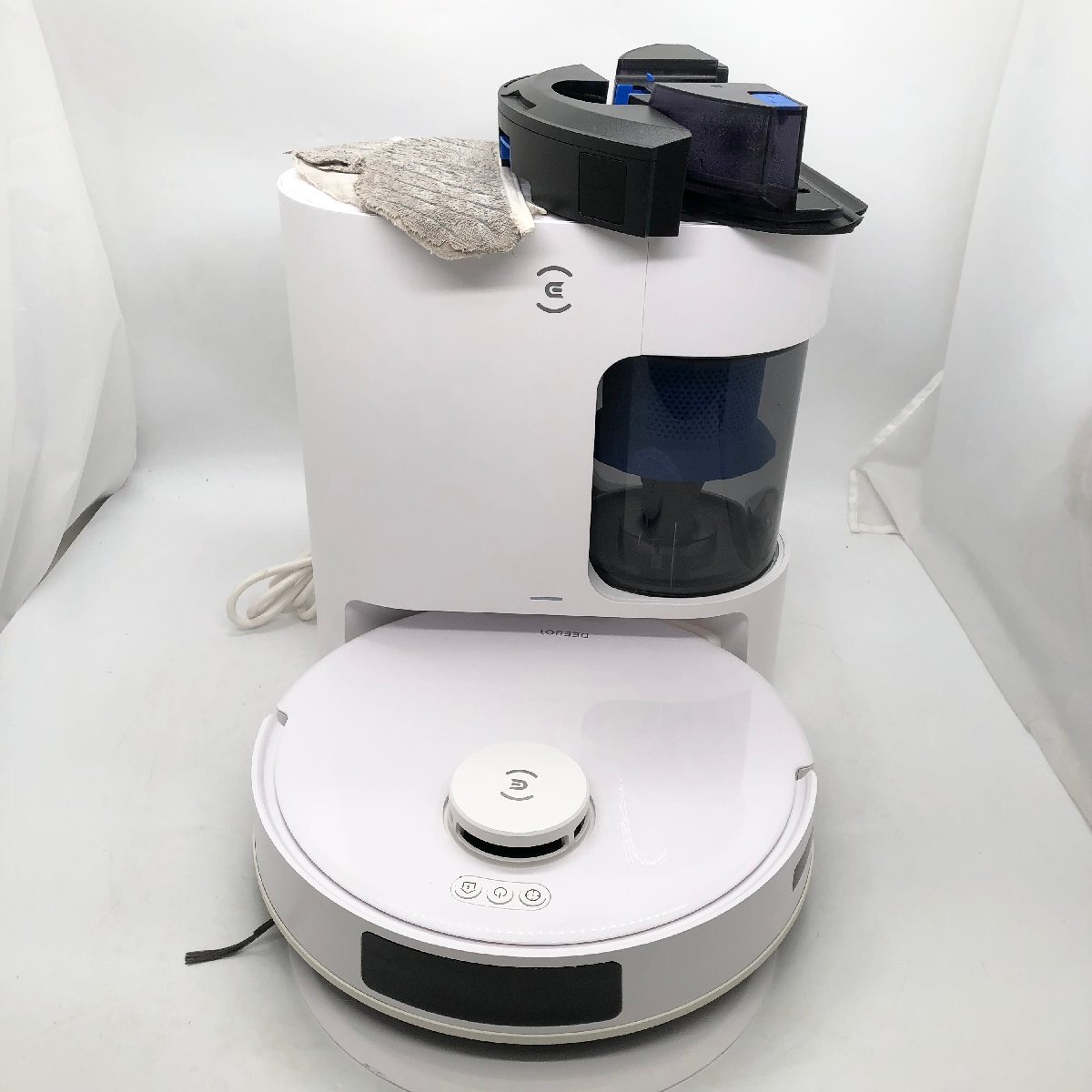 ◎P527 DEEBOT お掃除ロボット 掃除機 動作品 DKX55 N20 PRO PLUS 自動ゴミ収集 清掃予約 ホワイト 吸引掃除機 拭き掃除(ma)拍卖