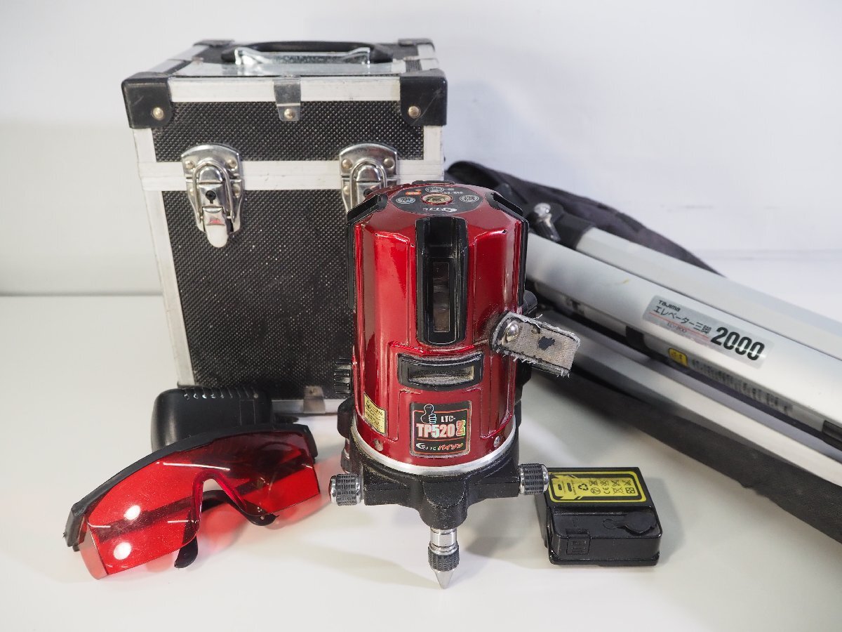 ☆768☆ テクノ販売株式会社 テクノパイソン レーザー墨出器 LTC-TP520Z / タジマ エレベーター 三脚 ELV-200拍卖