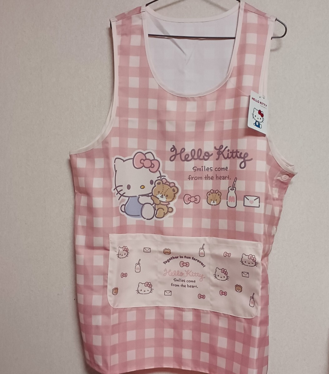 新品送料無料 ハローキティ エプロン 大人用 保育士 介護士 3L-4L 大きいサイズ キティちゃん キティ拍卖