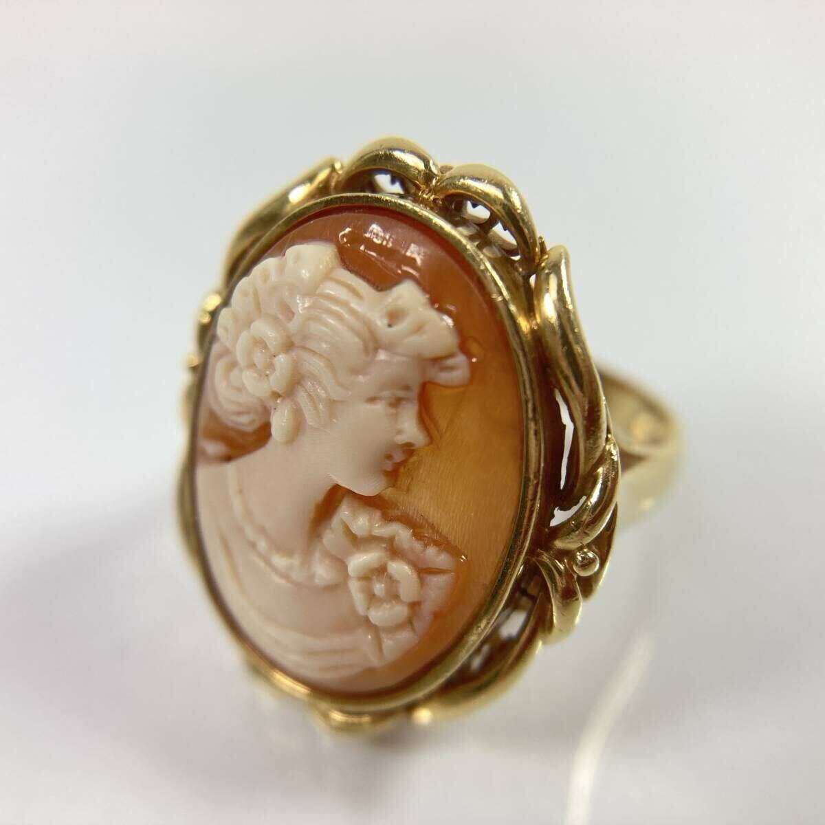 ◆K18 カメオ リング 総重量 7.3g 11号 18金 レディース 指輪◆拍卖