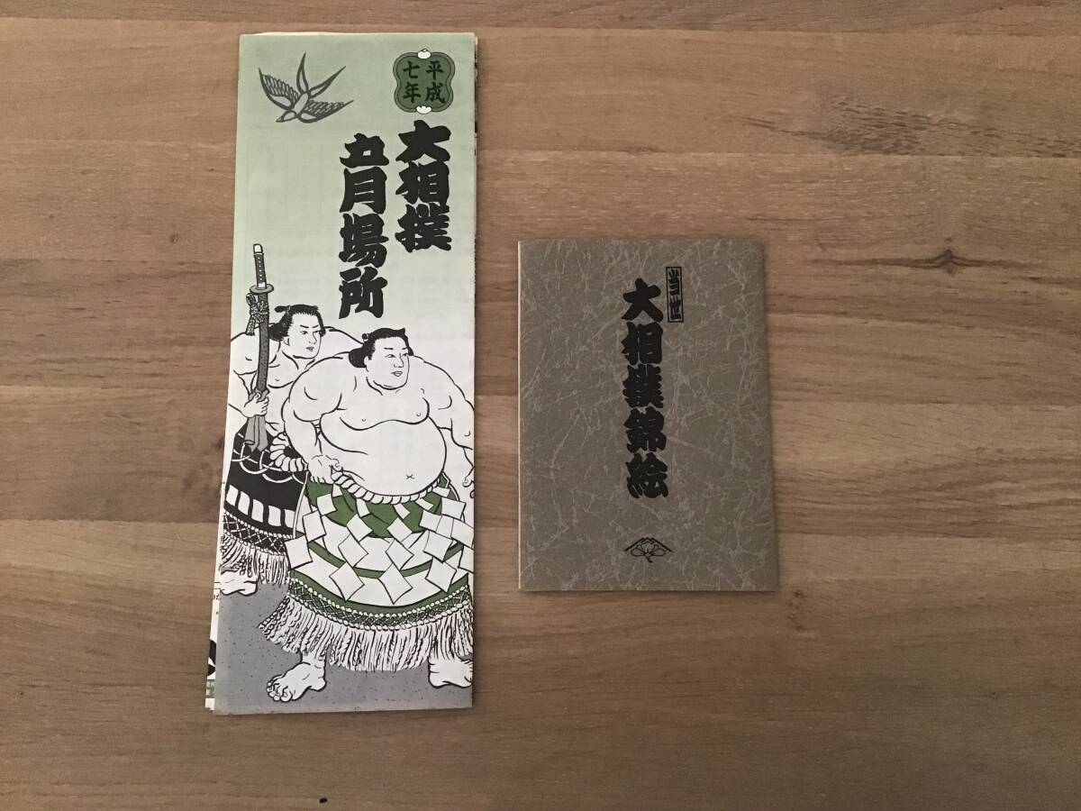 大相撲 絵はがき 5枚  ・ 平成7年5月場所取組表 拍卖