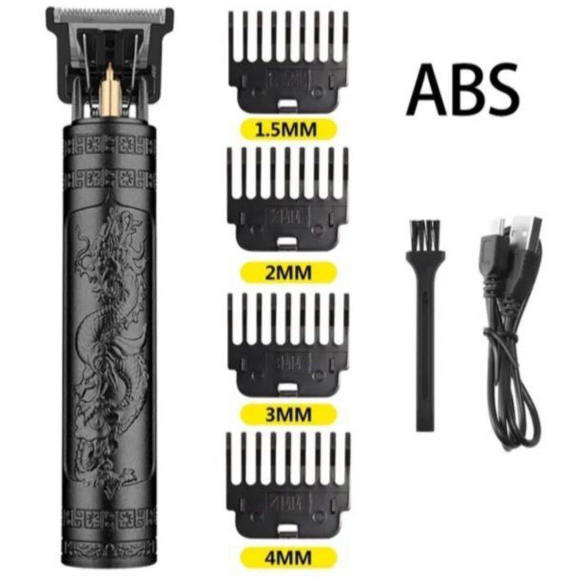 USB 充電式バリカン 電動ヘアカット シェーバー トリマー ブラックドラゴン コードレス 髭 散髪 電気 ペット 刈り上げ デザインカット拍卖