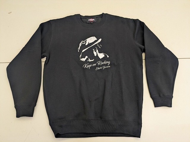 WW212-S3-18490 矢沢永吉 裏起毛 トレーナー シルエット ブラック Lサイズ 現状品2拍卖