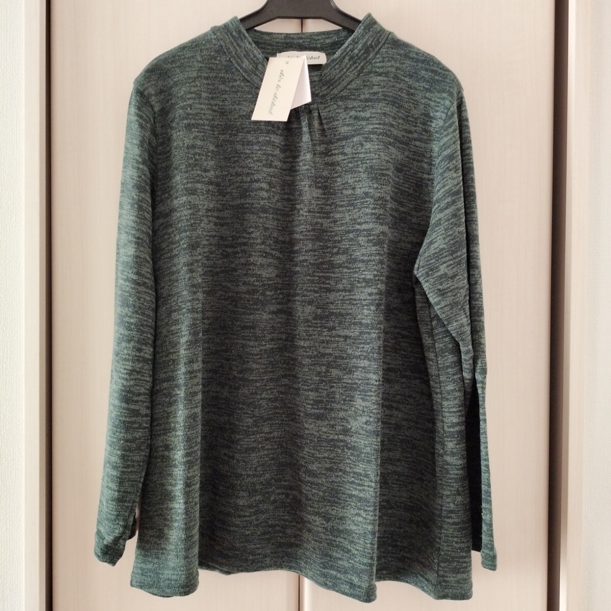 新品タグ付【M~Lサイズ】秋冬 des le debut レディース ミセス 長袖ニット ハイネック カットソー 船場ニット 118472 緑系 グリーン系拍卖