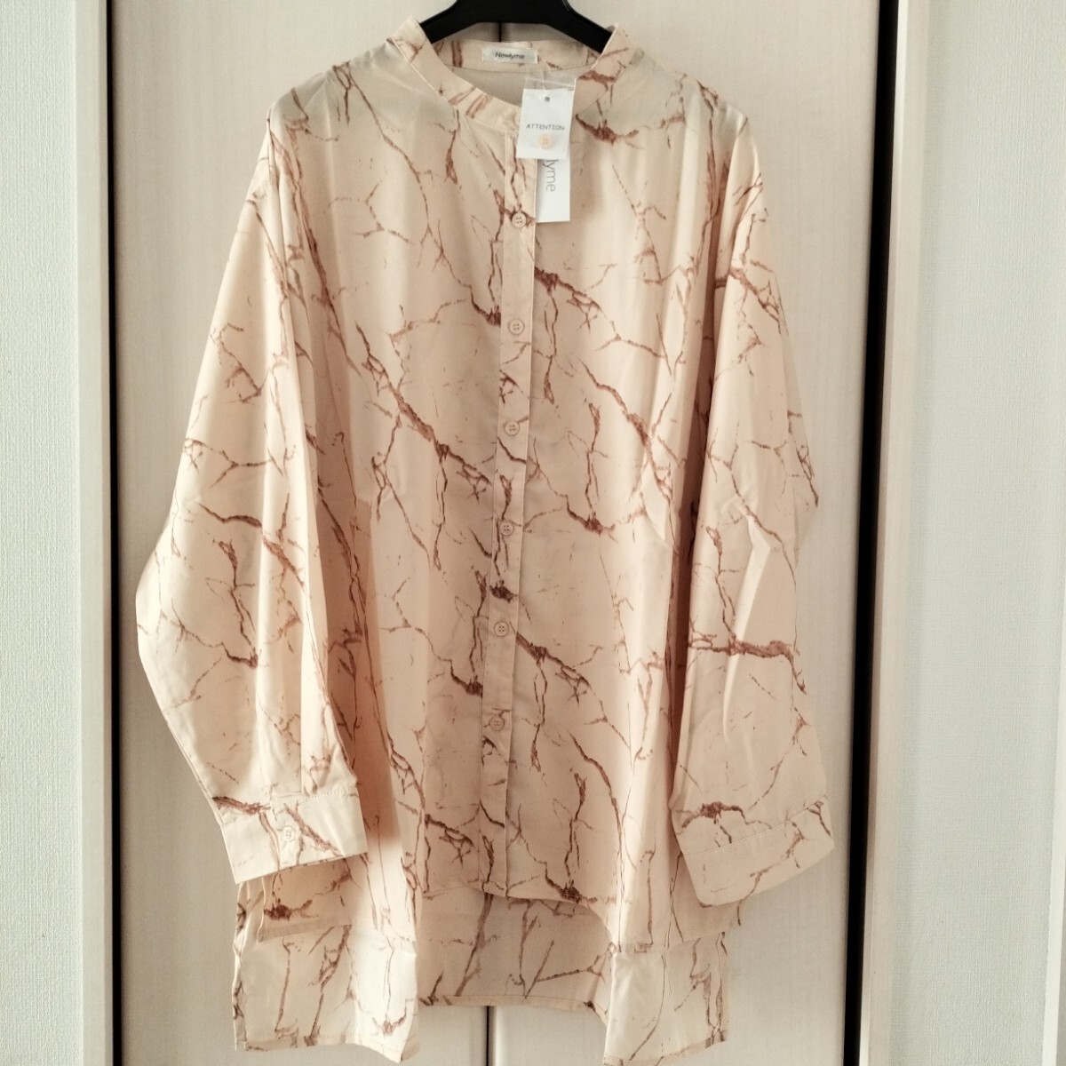 新品タグ付【M~Lサイズ】Newlyme ニューリーミー 長袖ブラウス チュニックシャツ ロングシャツ レディース ミセス 関西ファッション連合拍卖