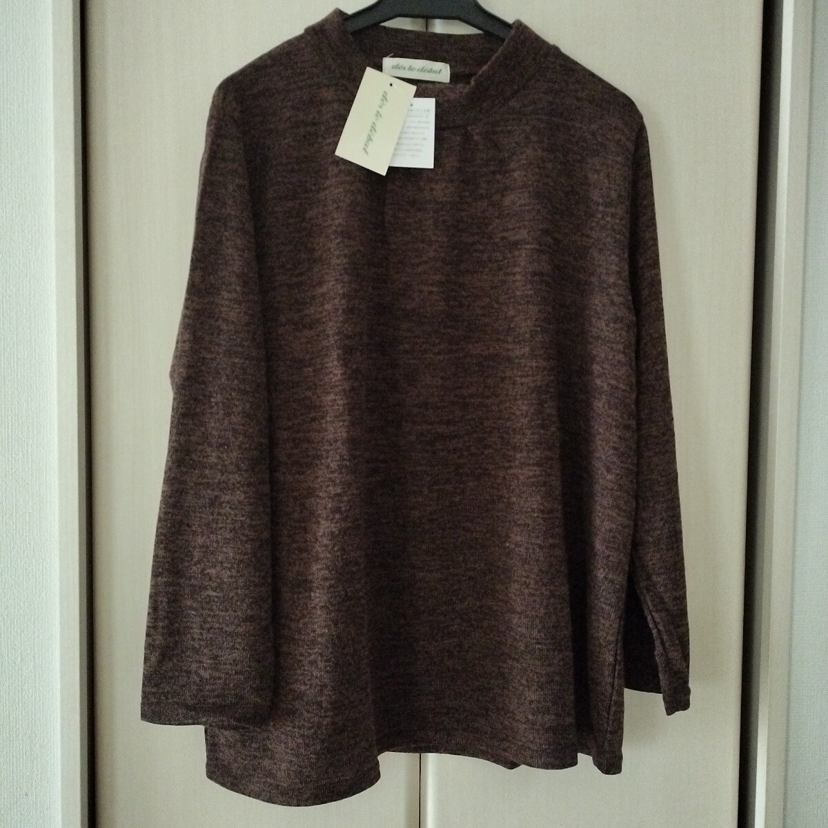 新品タグ付【M~Lサイズ】秋冬 des le debut レディース ミセス 長袖ニット ハイネック カットソー 船場ニット 118472 茶系 グリーン系拍卖