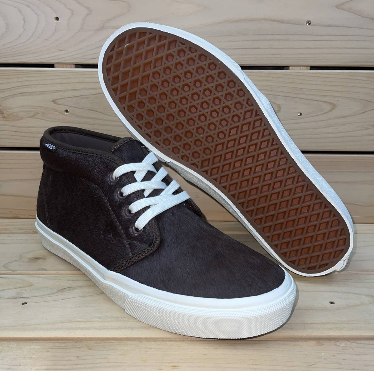 ビリーズ バンズ 28.5cm チャッカ ブーツ ブラウン ホワイト 定価13200円 BILLY'S VANS CHUKKA BOOTS ハラコ 天然皮革 スニーカー ヴァンズ拍卖