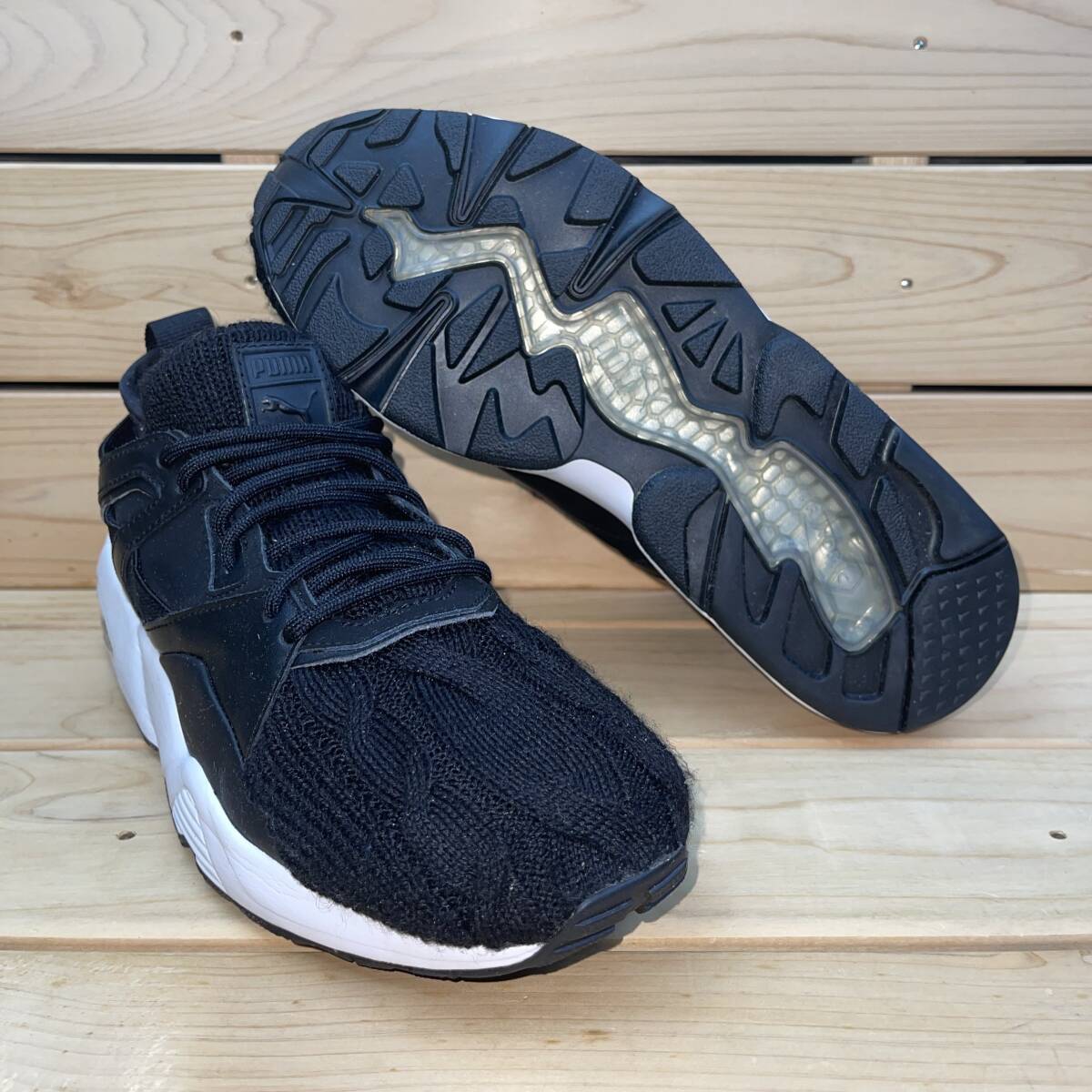 プーマ ブレイズ オブ グローリー ソック アラン ニット 25cm 税込定価14800円 ブラック ホワイト PUMA BLAZE OF GLORY SOCK ARAN KNIT ②拍卖