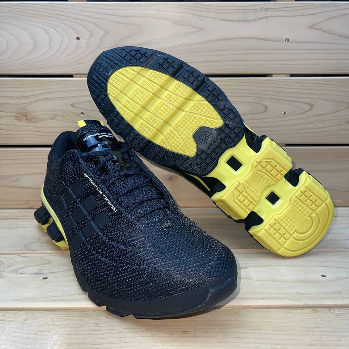 アディダス ポルシェデザイン 27.5cm 税込定価68750円 ブラック イエロー adidas PORSCHE DESIGN M BOUNCE S4 コラボ 黒 黄色拍卖