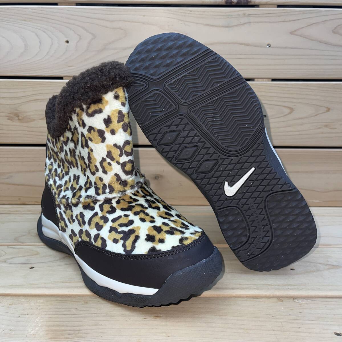 ナイキ 22cm チャッカ モックワイド NIKE CHUKKA MOC 2 GS/PS WIDE ブラウン ヒョウ柄 キッズ ジュニア スニーカー ウィンター ブーツ ACG拍卖