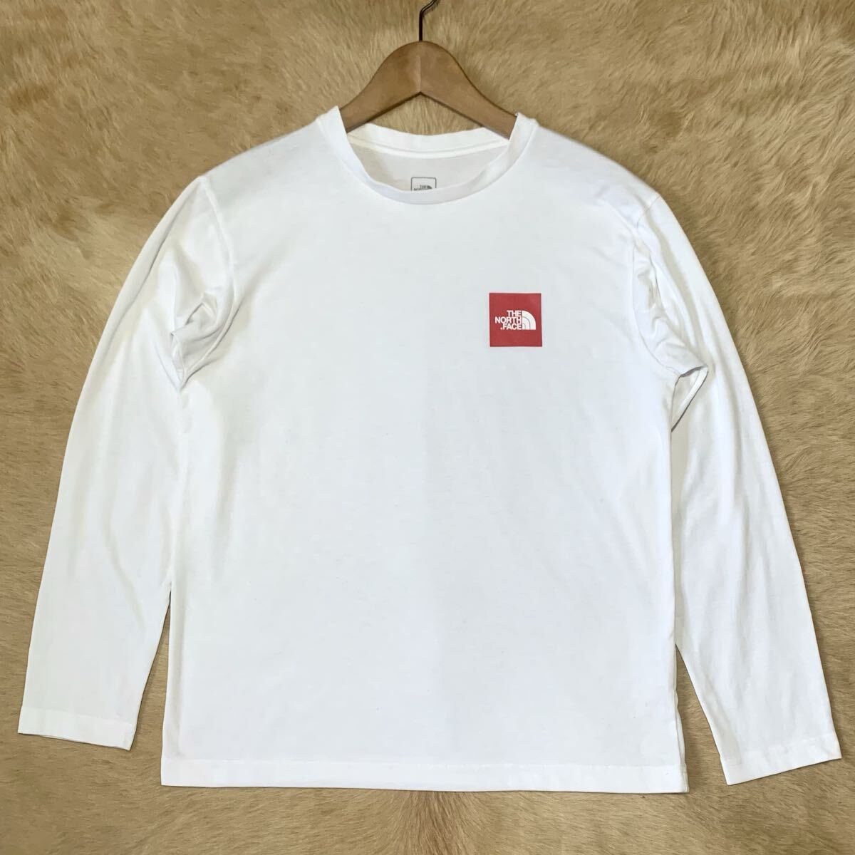 THE NORTH FACE/ザ・ノース・フェイス/NT31706Z/L/S Square Logo T-Shirt/Polyester100%/ロングスリーブスクエアロゴTシャツ/White/Medium拍卖