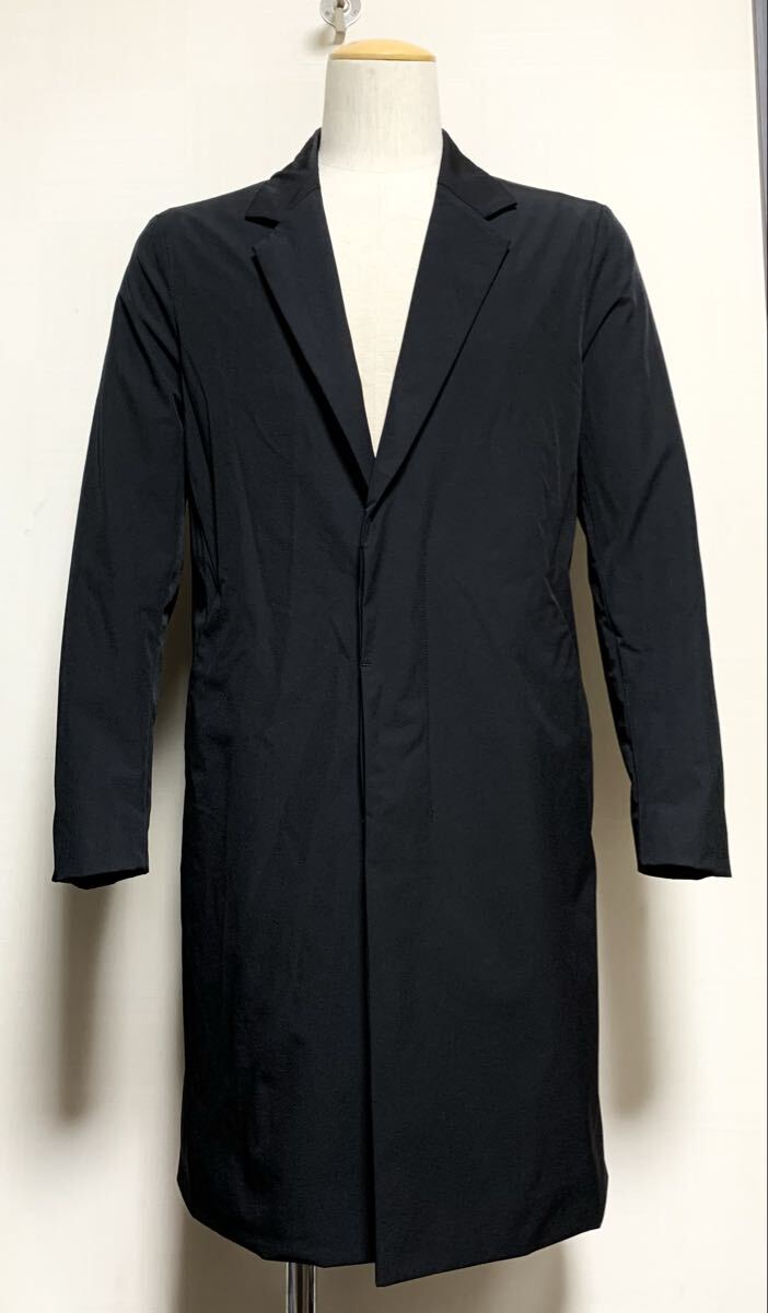 新品同様:HARE(ハレ).縦横ストレッチ ライトソフトシェル チェスター コート S(黒/前2B/本切羽/裏地付/肩43幅53丈90/tornado mart 5351)拍卖