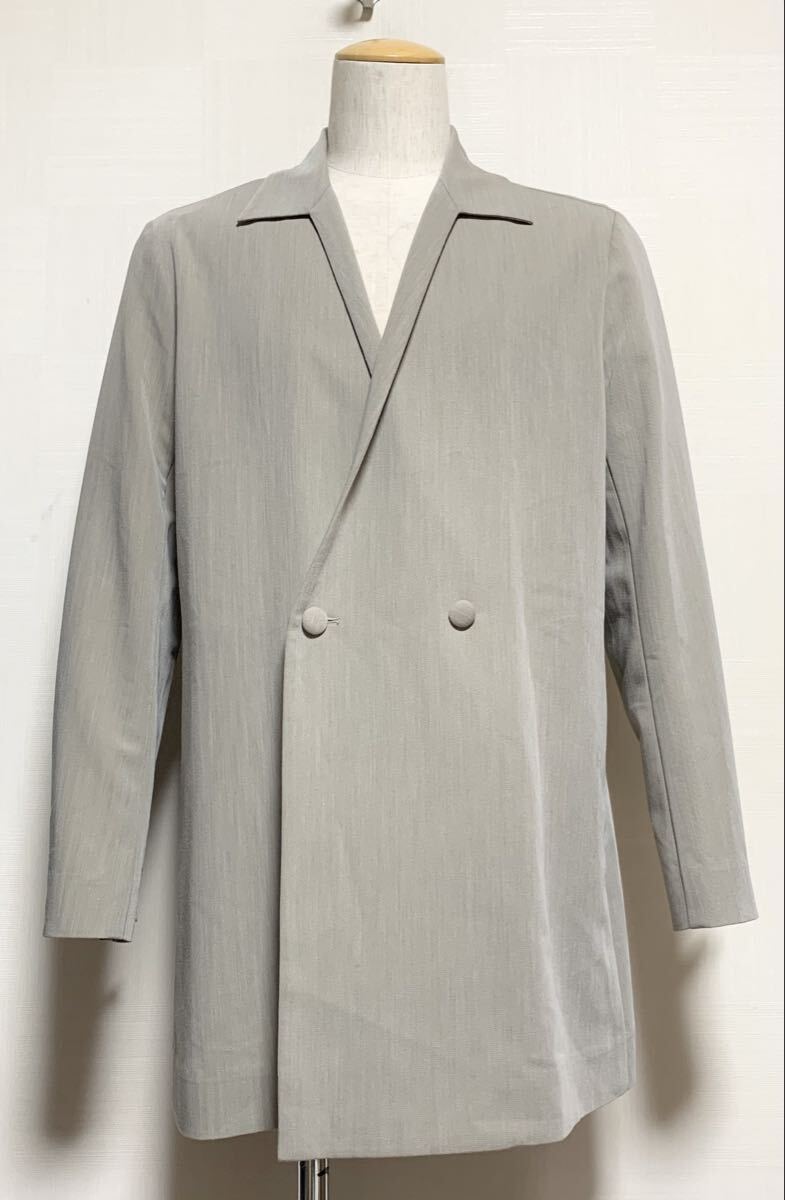 極上:NOID BLACK.ダブル ブレスト ジャケット 2(前1B/ストレッチ/袖口 スリット/肩44幅54丈80/シャツ 感覚/V系/tornado mart 5351 type)拍卖