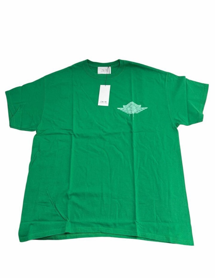 【タグ付き未使用】TAIN DOUBLE PUSH POWER DEPARTMENT グラフィック 半袖 Tシャツ グリーン Lサイズ拍卖