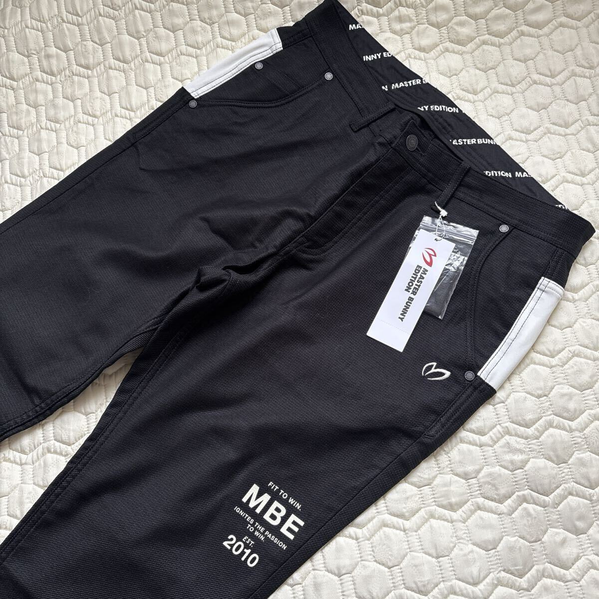 5番/Lサイズ新品定価31350円 パーリーゲイツ マスターバニーエディション メンズ 秋冬 コットンドビーストレッチ 5ポケットパンツ 黒拍卖