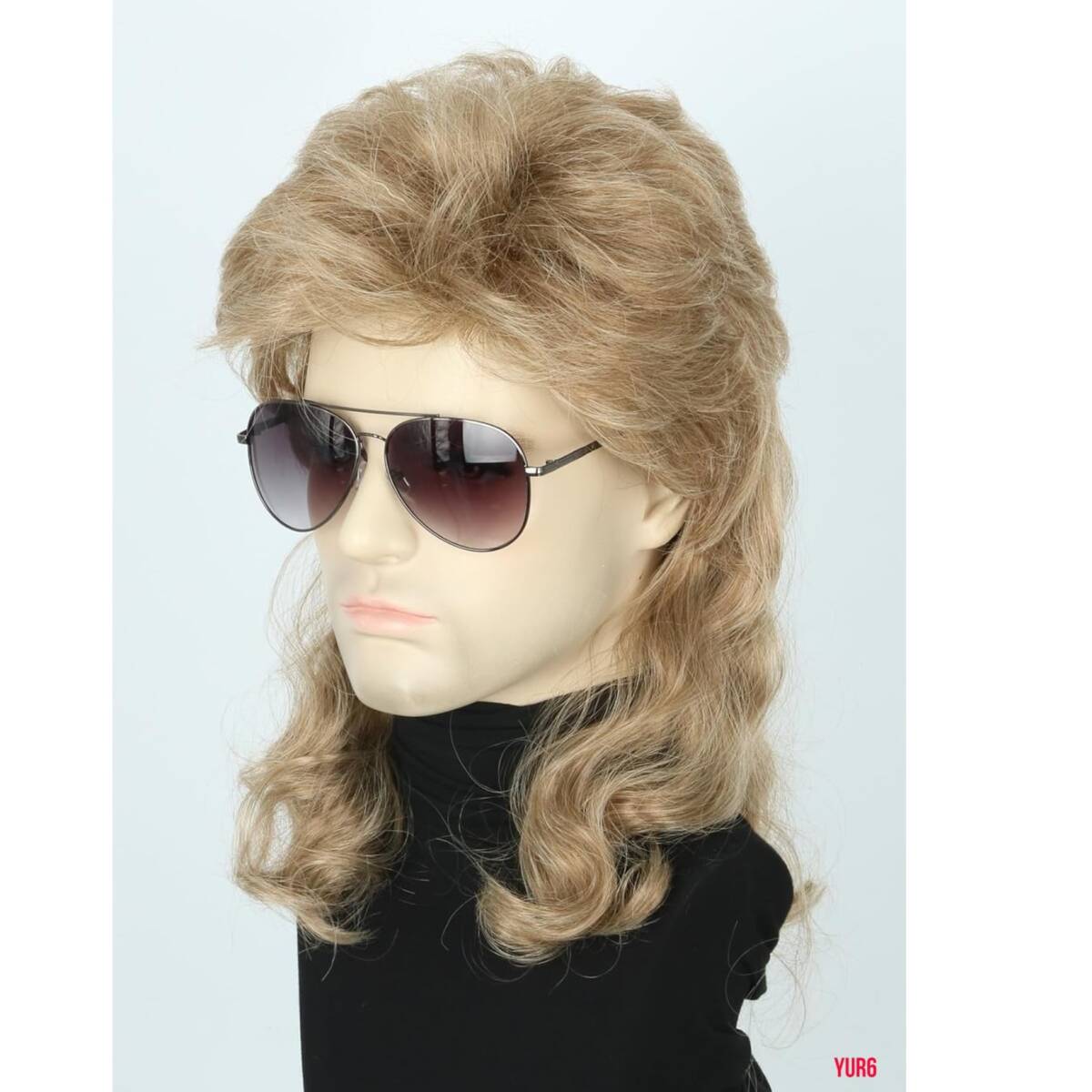 ロック ウィッグ ライトブラウン ヘビメタ ゆるふわ カール ハードロック アメリカン ボヘミアン イベント パーティー 王道ロック 文化祭拍卖