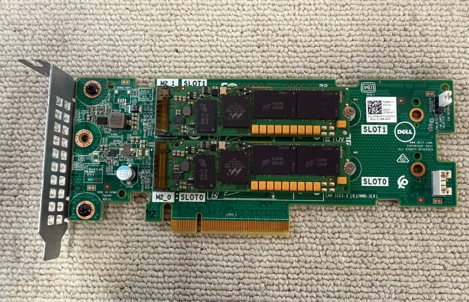 Dell 72WKY BOSS Boot Optimized Controller 2x 240GB M.2 SSD TC2RP Low Profile拍卖