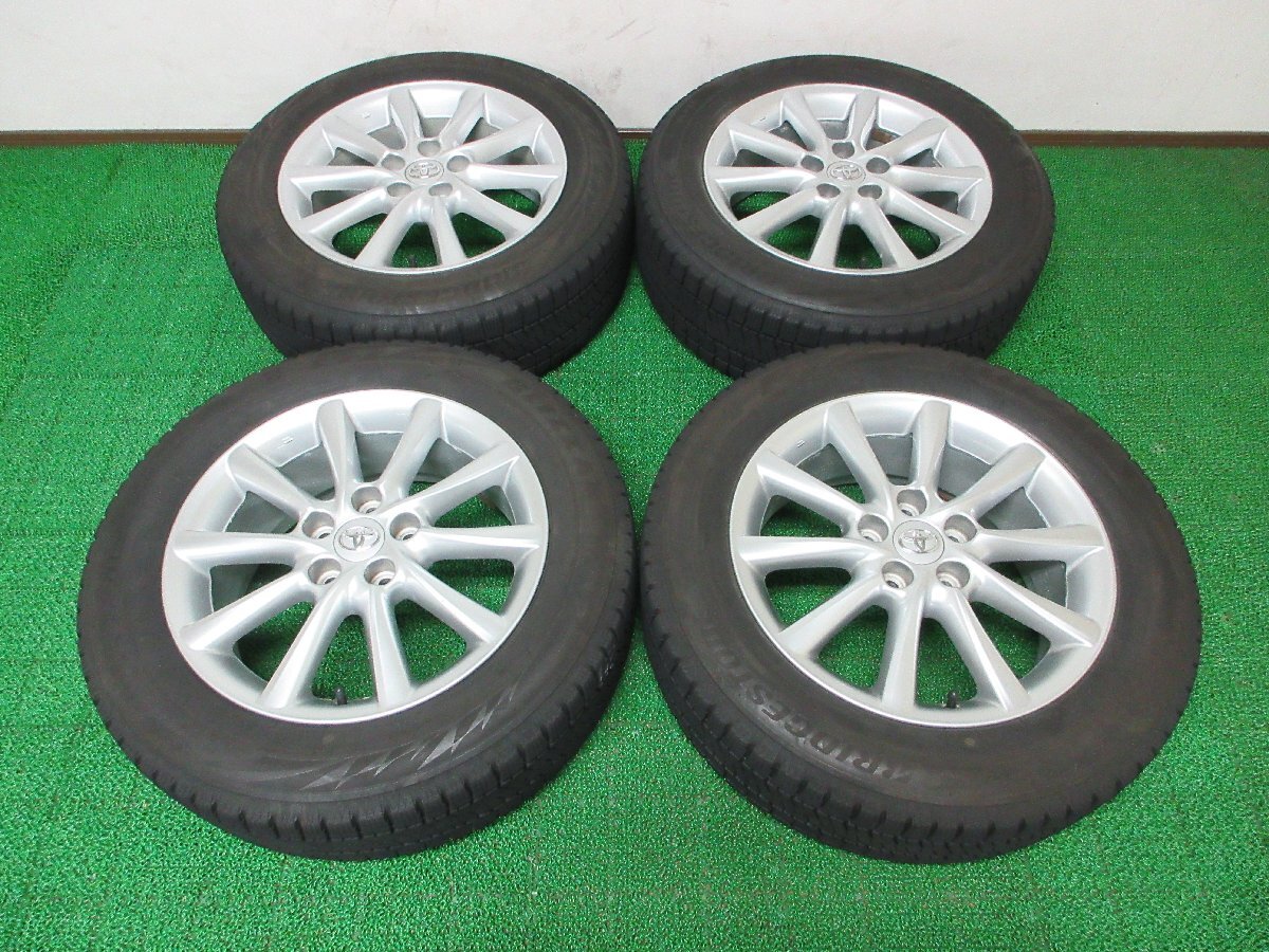 E033【条件付 送料無料】215/60R17 超溝高 8.5~9分山 ブリヂストン スタッドレス VRX2 ♪ 21年 ホイールセット 4本 トヨタ エスティマ 純正拍卖