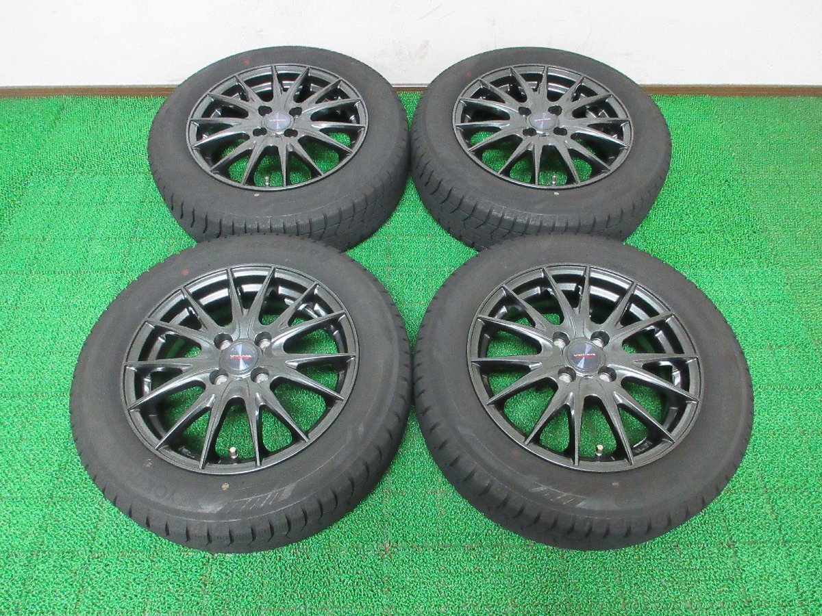 J220【条件付 送料無料】175/65R15 超溝高 8.5分山 ヨコハマ スタッドレス iG60 ♪ 23年製 ホイールセット 4本 激安 フィット ヴィッツ 等拍卖