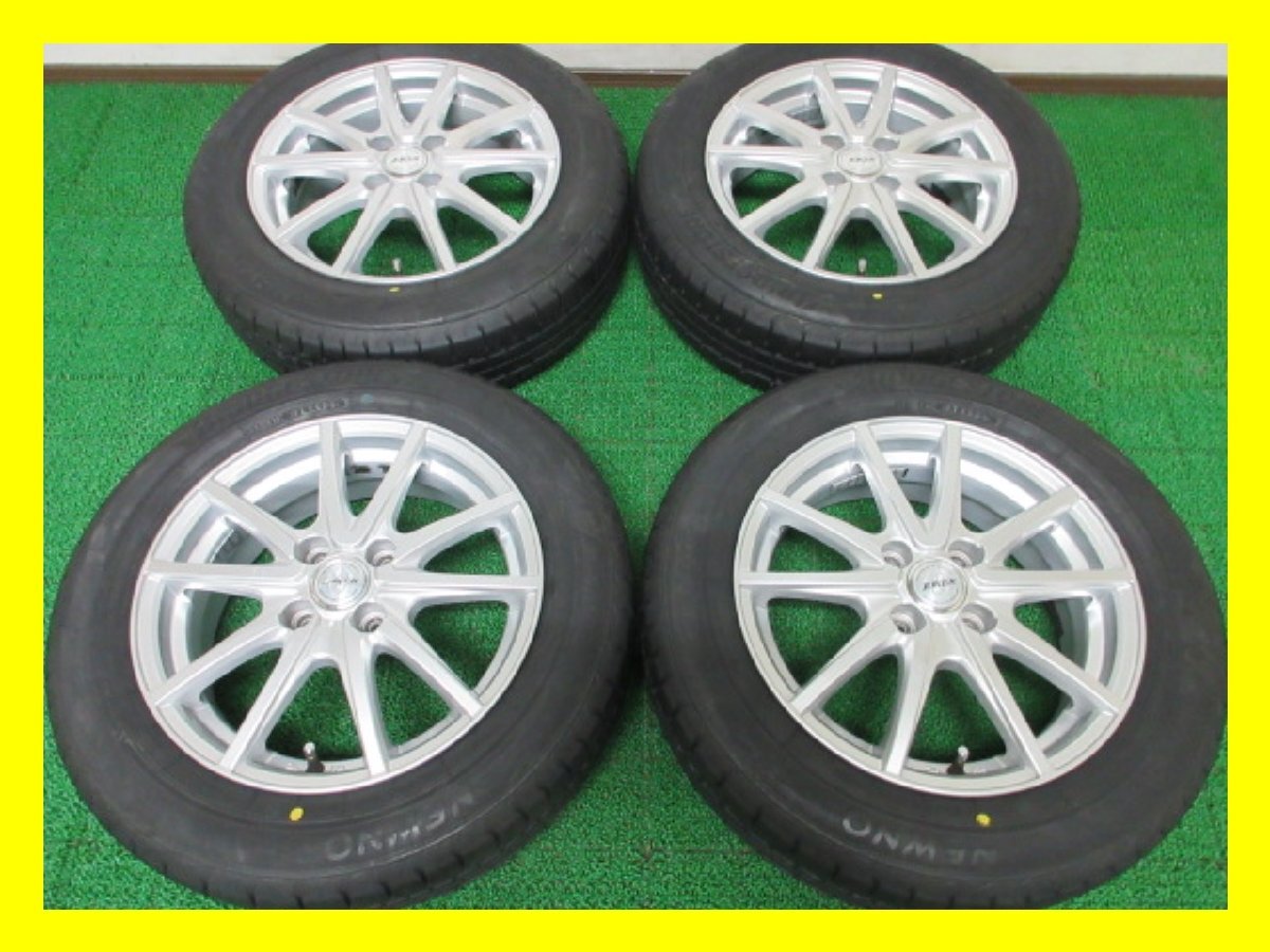 J083【条件付 送料無料】175/65R15 ★ 新品 ★ ブリヂストン 夏タイヤ ★最新★ NEWNO ♪ 22年製 中古 ホイールセット 4本 アクア フィット拍卖