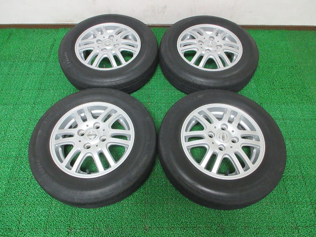 G322【条件付 送料無料】145/80R13 超溝高 8.5分山 ブリヂストン 夏タイヤ NEXTRY 21年製 アルミ ホイールセット 4本 日産 純正 激安 モコ拍卖