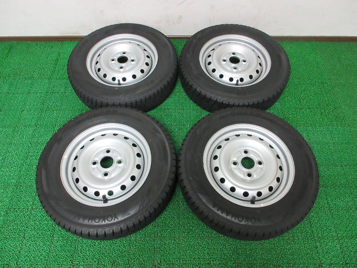 G384【条件付 送料無料】145/80R13 超溝高 8.5分山 ヨコハマ スタッドレス iG60 ♪ 22年製 ホイールセット 4本 ダイハツ 純正 美品 タント拍卖